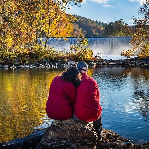 couple at the fries dam