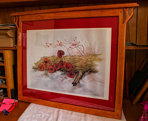 custom frames made from hardwood and reclaimed lumber