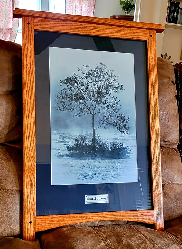 custom frames made from hardwood and reclaimed lumber
